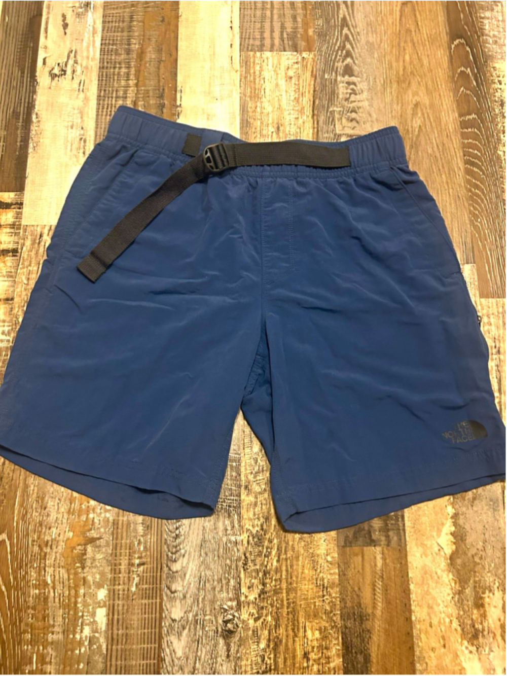 The North Face Men’s Blue Nylon Biker Shorts S Elastic Waist Belt Pockets